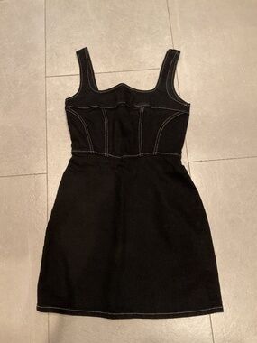 Reformation black denim dress size 6